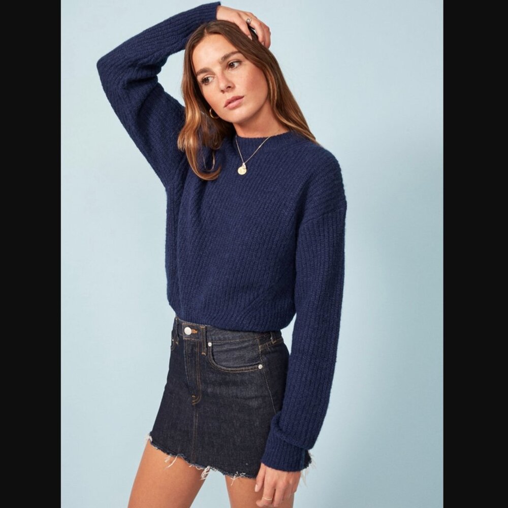Reformation Alpaca Mockneck Pullover Sweater XL